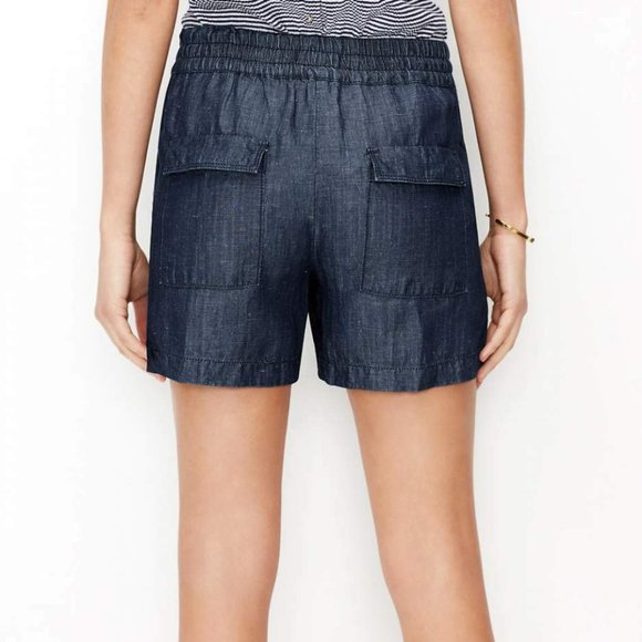 Ann Taylor Size 0 Blue Chambray Drapey Shorts - Picture 3 of 4